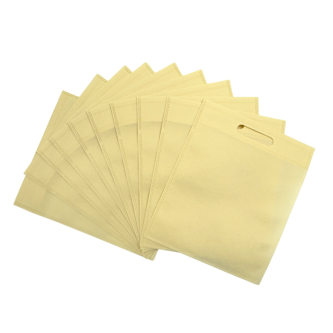 Pack of 50 Ivory Coloured 30x25cm Non-Woven Patch Handle Bags