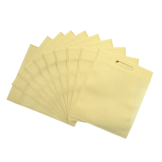 Pack of 50 Ivory Coloured 30x25cm Non-Woven Patch Handle Bags