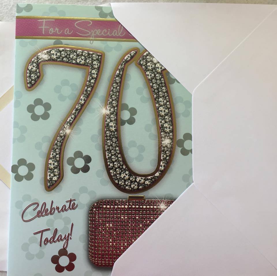 Xpress Yourself Sister 70 Celebrate Today! Medium Sized Style Birthday Card