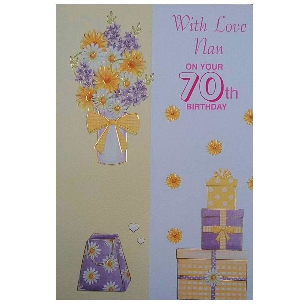 With Love Nan On Your 70th Birthday Card– Shop Inc - View #10