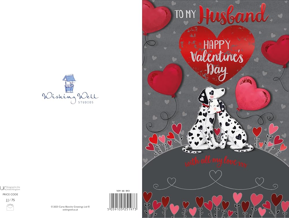Dalmatians and Hearts Husband Valentine's Day Card