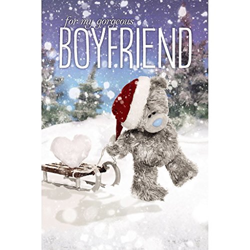 Me To You Tatty Teddy 3D Holographic Card - Gorgeous Boyfriend Christmas Card