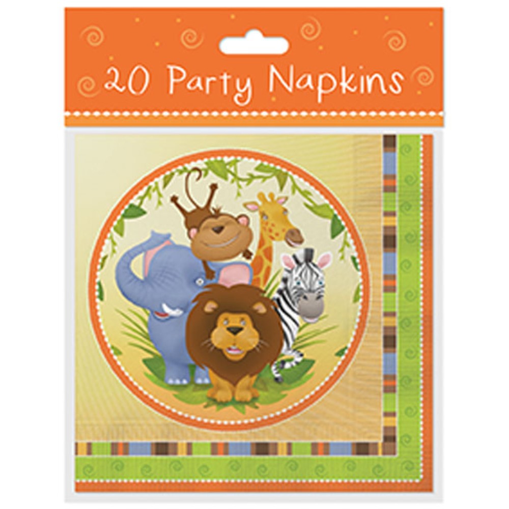 Pack of 20 Jungle Design Napkins 
