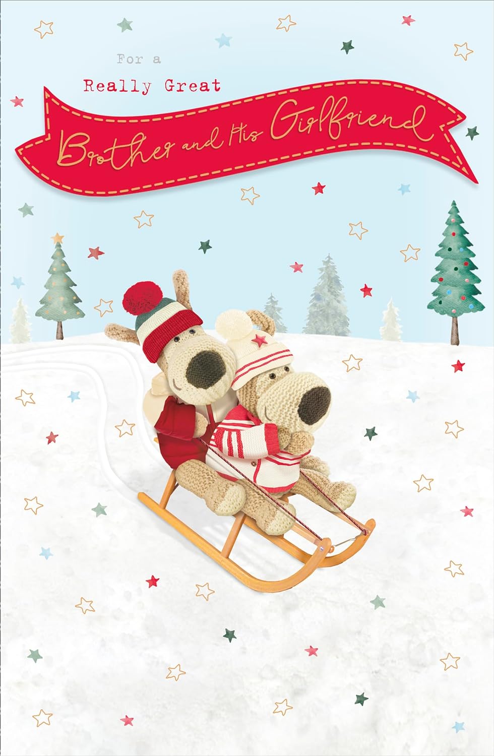For A Great Brother & Girlfriend Christmas Card Boofle