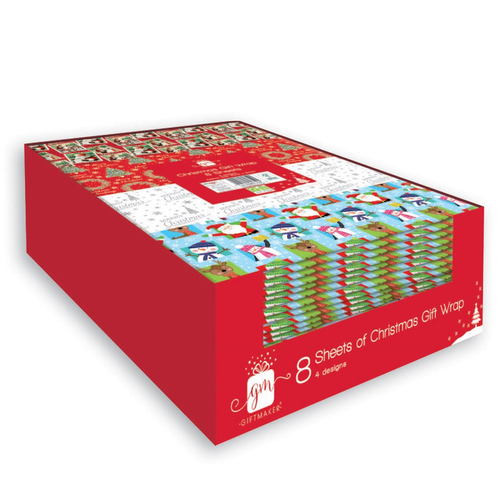 Pack of 8 Sheets Festive Season Christmas Gift Wrapping Papers