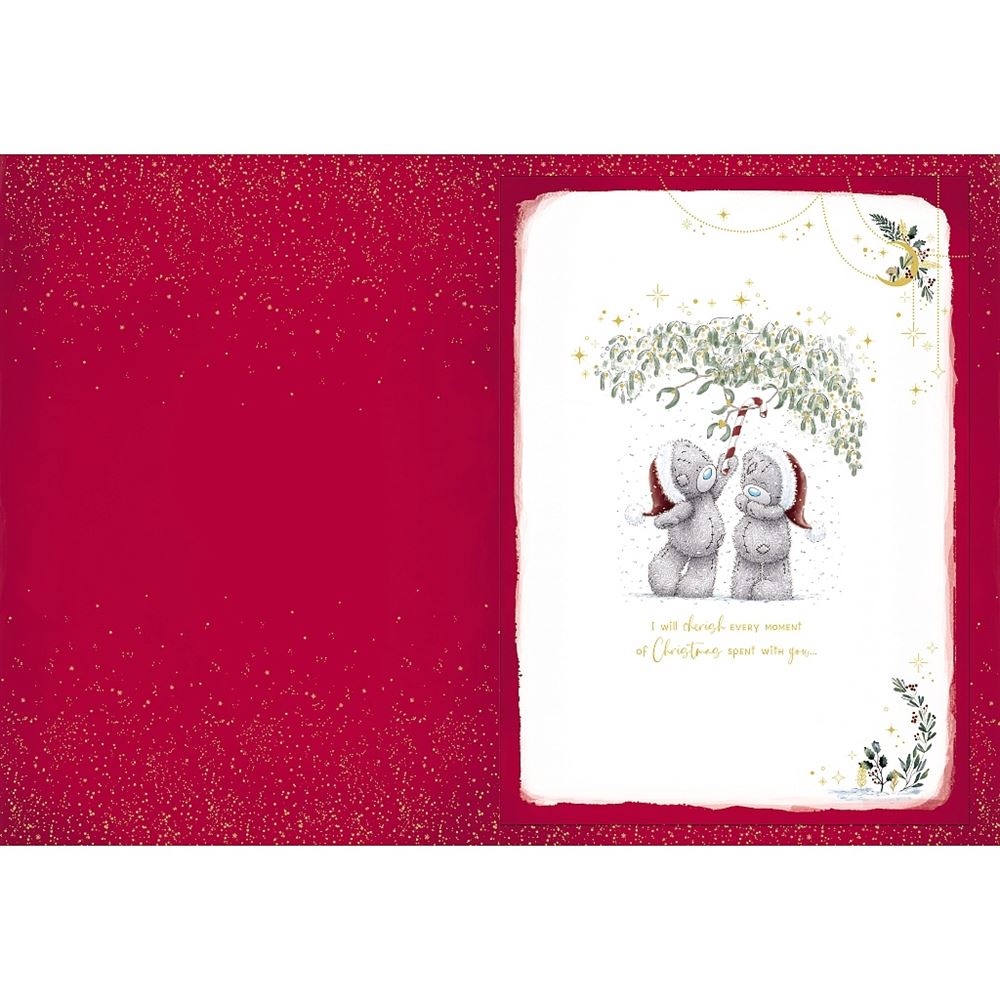 Bears And Tree Kissing One I Love Luxury Handmade Christmas Card In Keepsake Box