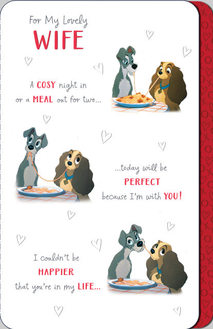 Wife Romantic Lady and The Tramp Valentine's Day Card
