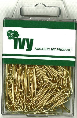 Pack of 100 Brassed Coloured Paper Clips by Ivy Stationery