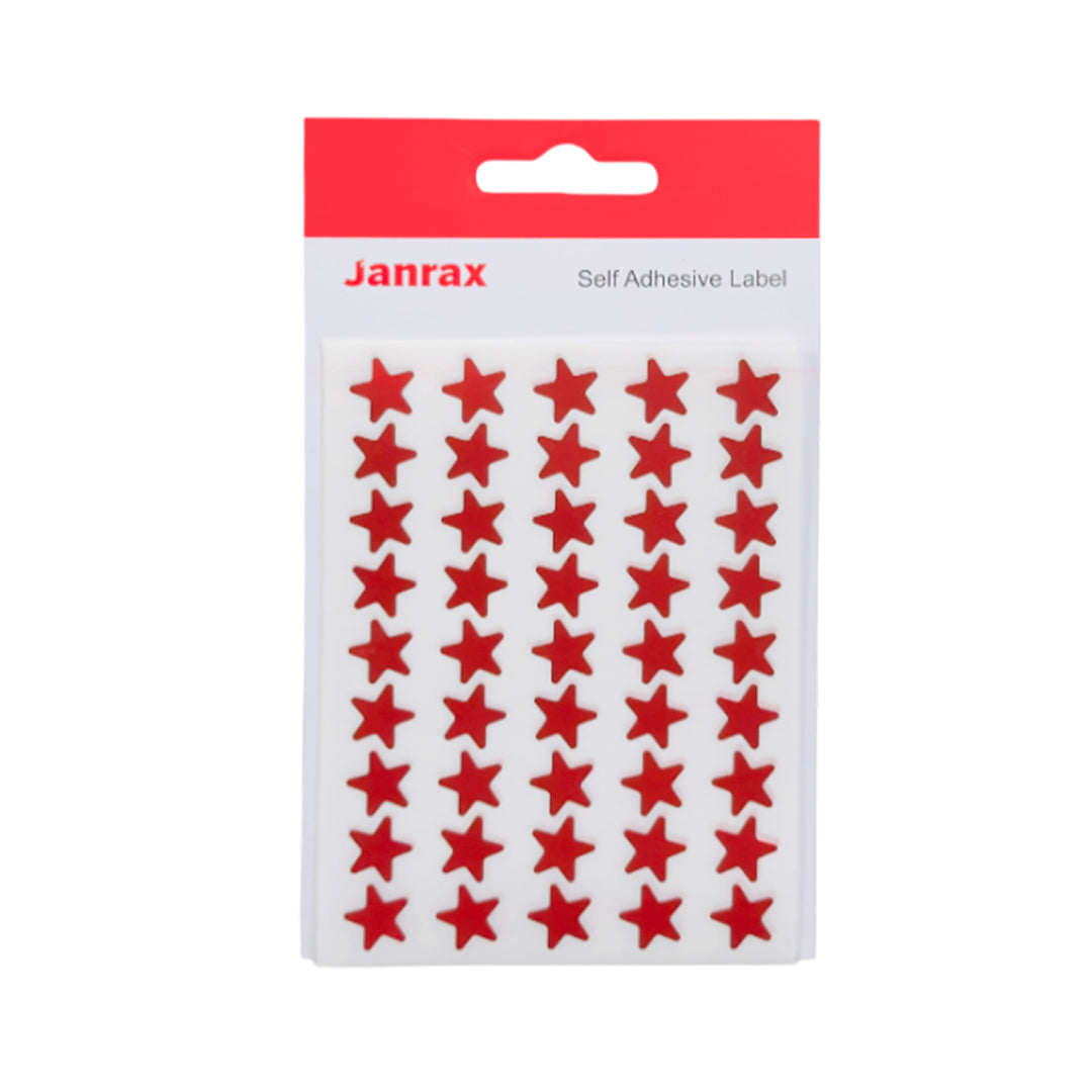 Pack of 1620 Red Foil 15mm Self-Adhesive Stars
