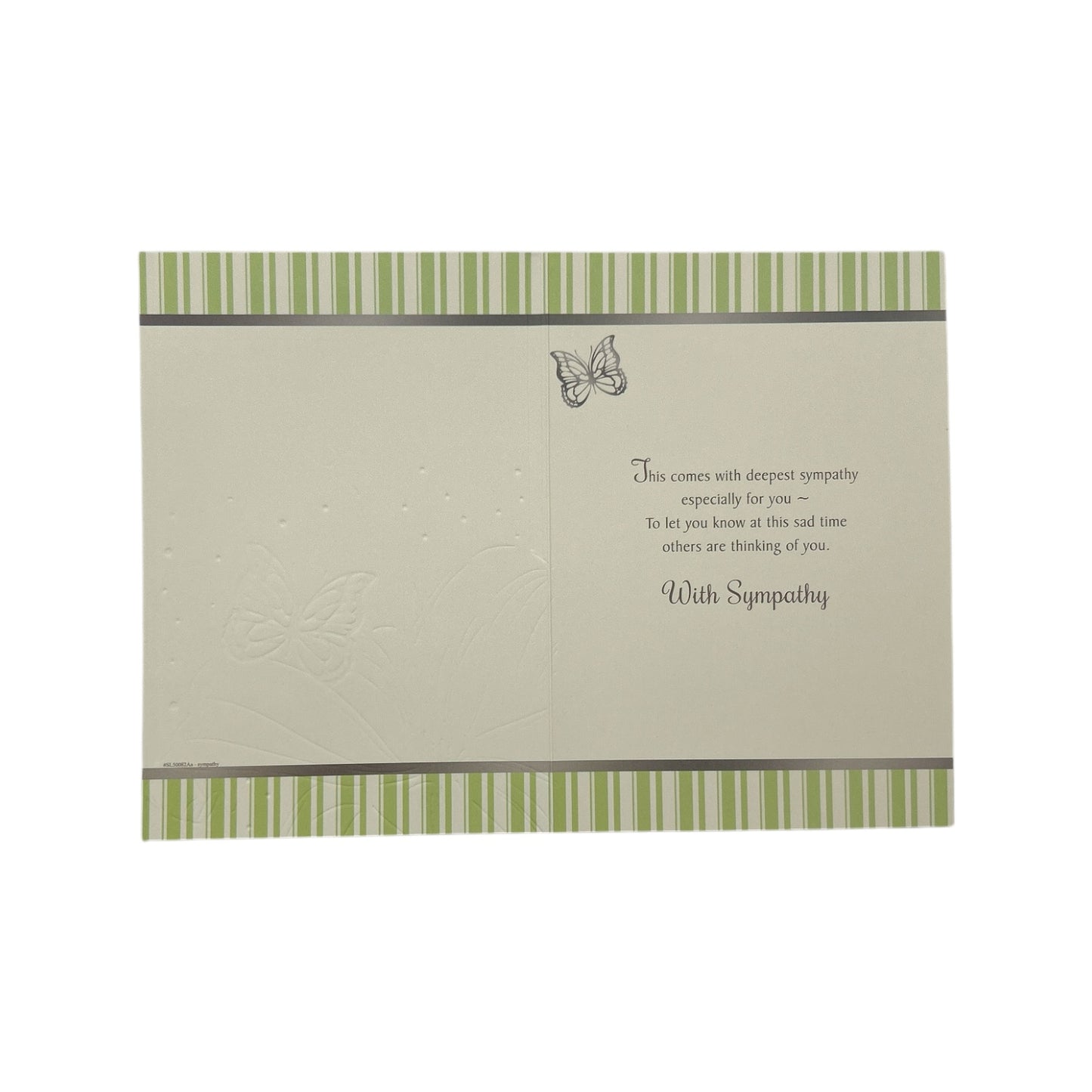 Loss Of Wife White Lily Flower & Butterfly Design Sympathy Card