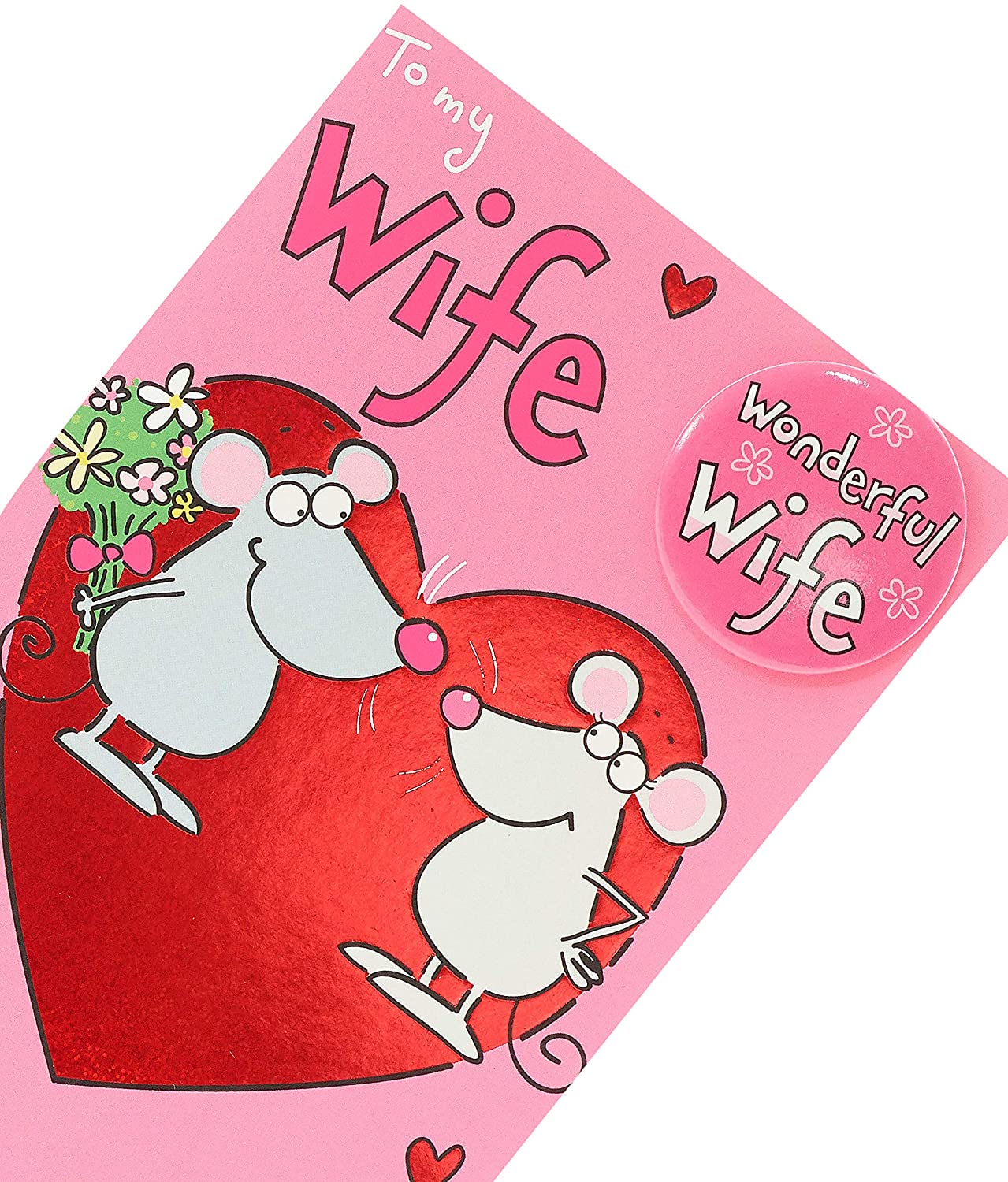 Valentine's Day Card for Wonderful Wife with Badge 