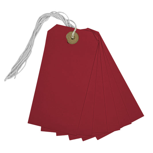 Pack of 100 Red Strung Tags 120mm x 60mm