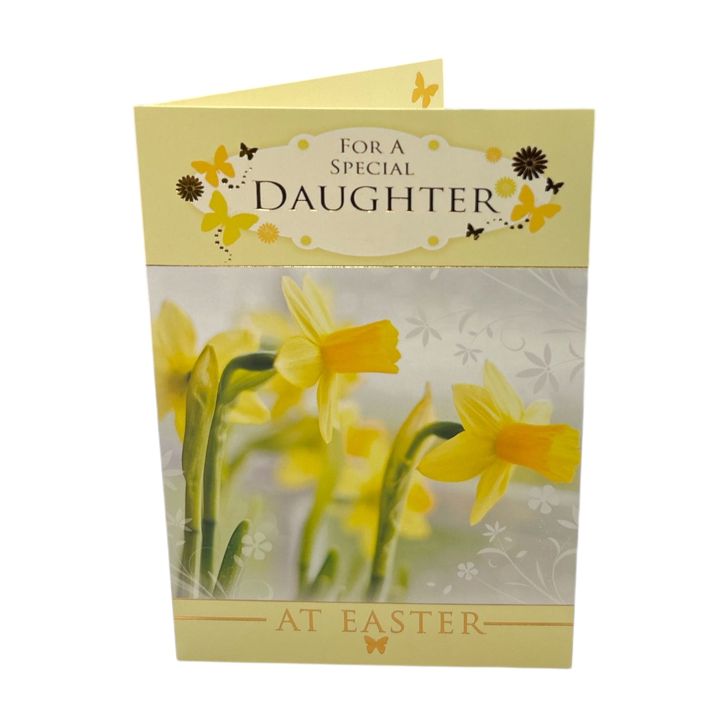 For Daughter Spring Daffodils and Butterflies Design Easter Card