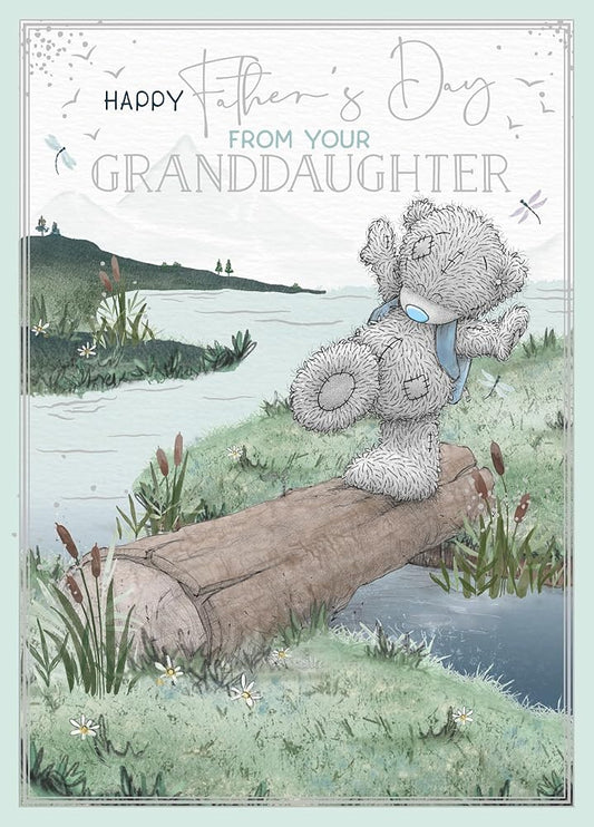 Bear on Log From Your Granddaughter Father's Day Card