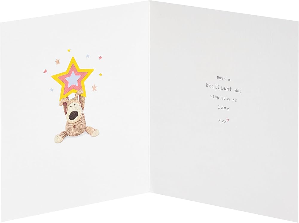 Boofle Holding Star Birthday Card