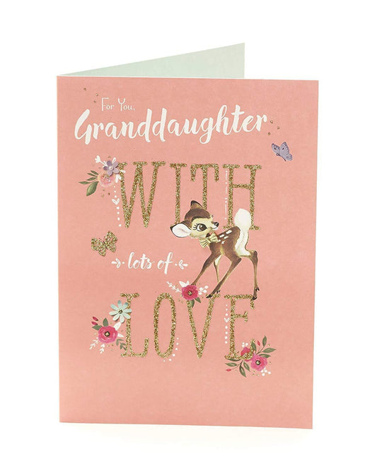 Disney Bambi Granddaughter Birthday Card 