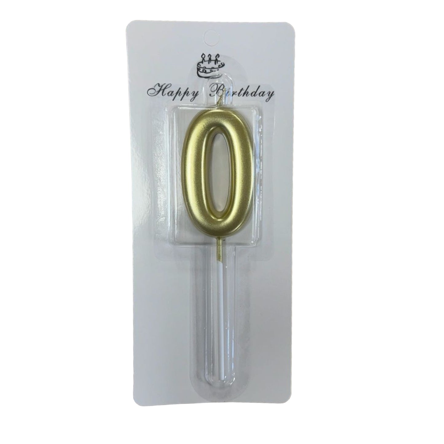 0 Number Gold-Plated Candle For Birthday Party