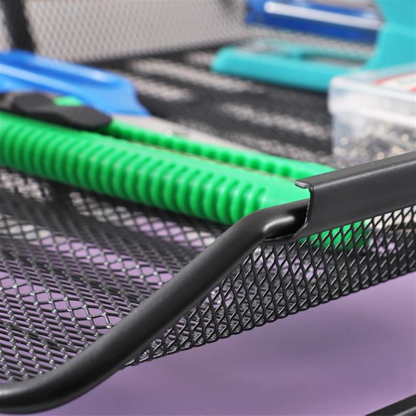 Silver Office Mesh Tray For Organizer 35 × 30 × 27cm