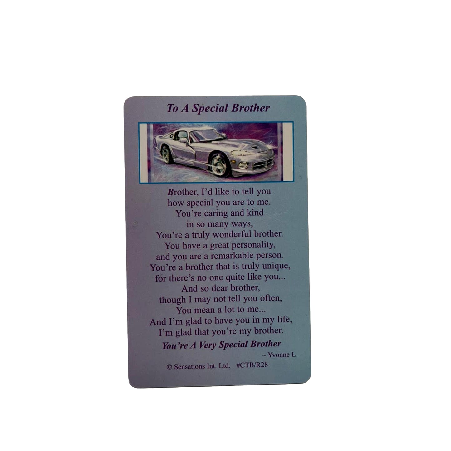 To A Special Brother (Sentimental Keepsake Wallet / Purse Card)...