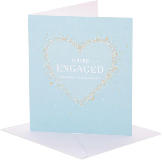 Heart Design Bride & Groom Engagement Congratulations Card