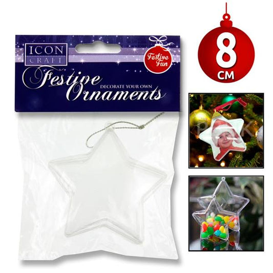 Decorate Your Own Christmas Star Bauble 8cm by Icon Craft