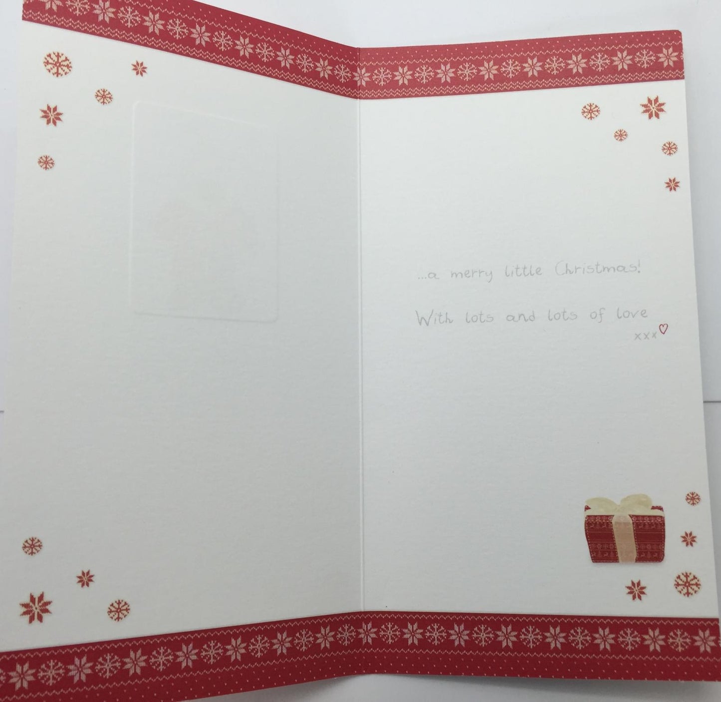 Just Little Me Boofle Wearing Red Dress Design Christmas Card 