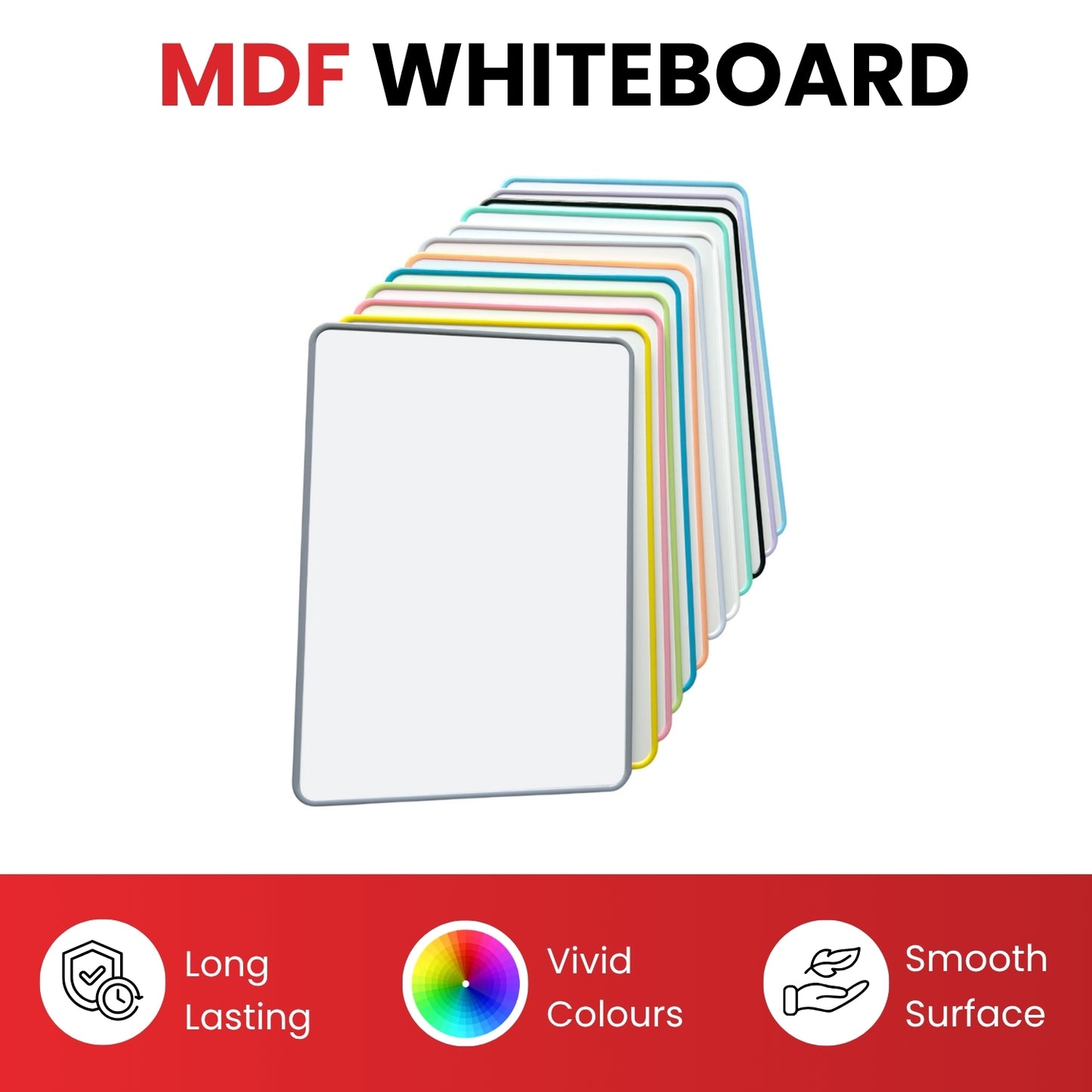 A4 Double Sided Magnetic Erasable MDF Plain Whiteboard With Orange Border