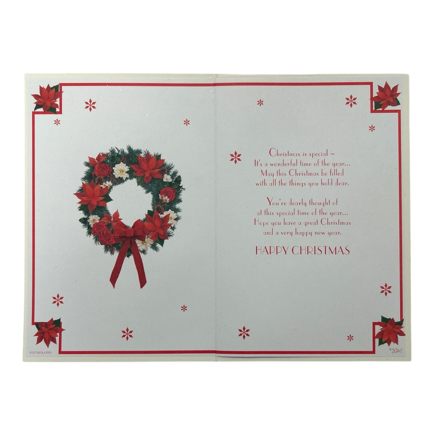 For a Dear Daughter In Law Poinsettia Wreath Design Christmas Card