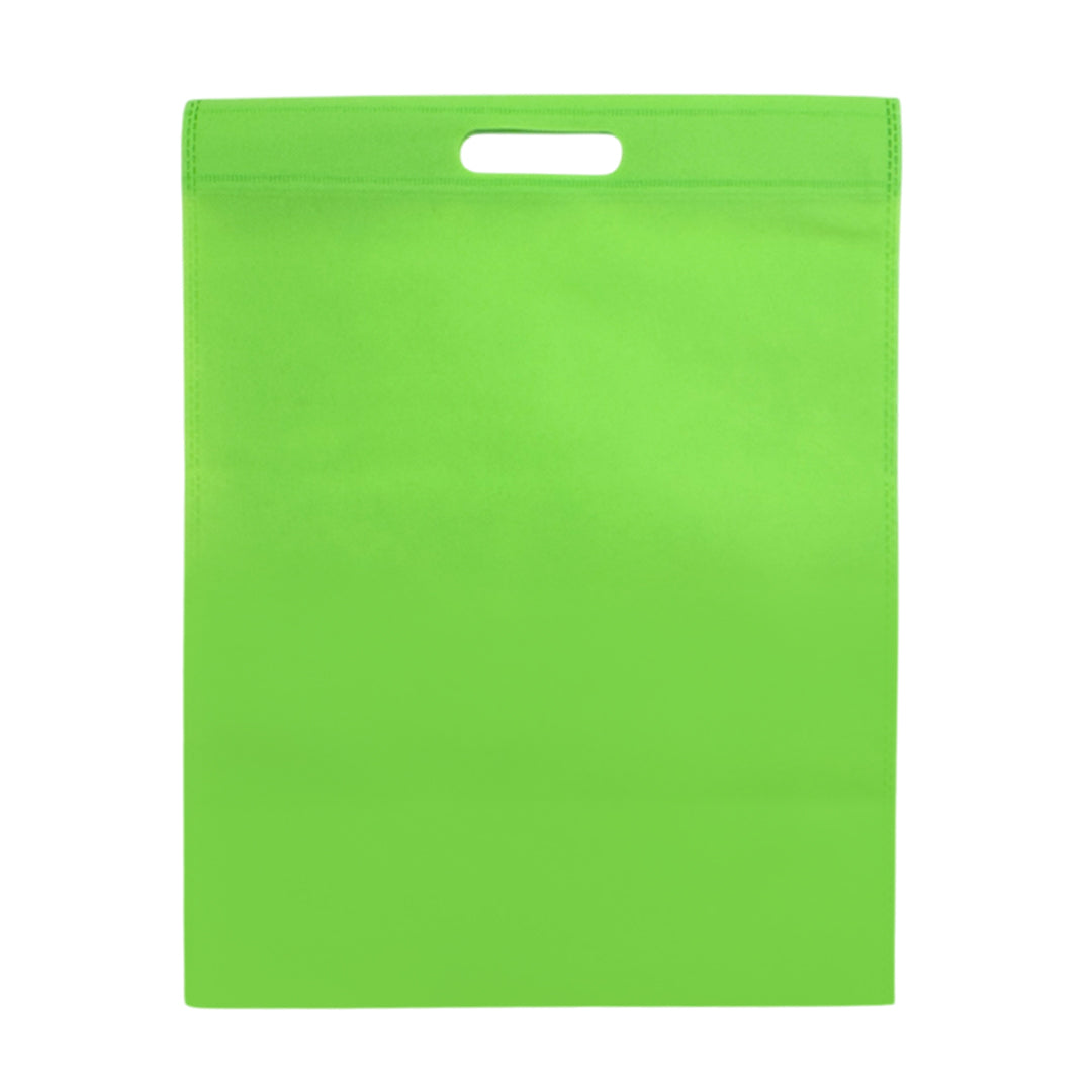 Pack of 100 Light Green Coloured 40x30cm Non-Woven Patch Handle Bags