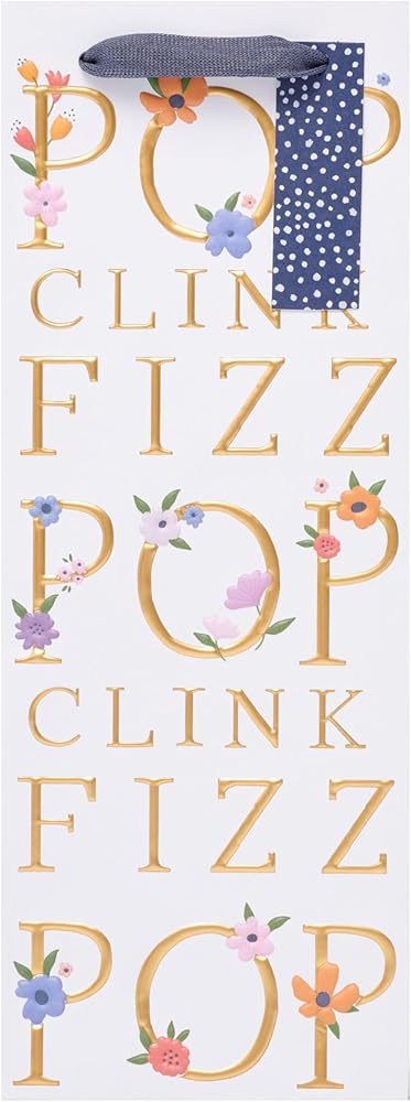 Pop, Clink, Fizz Design Bottle Gift Bag