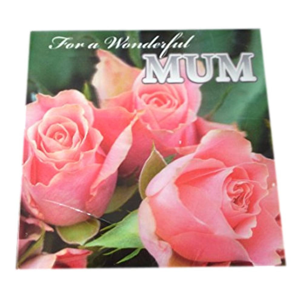 Wonderful Mum Lovely Peach Roses 3D Holographic Mother's Day New Card 