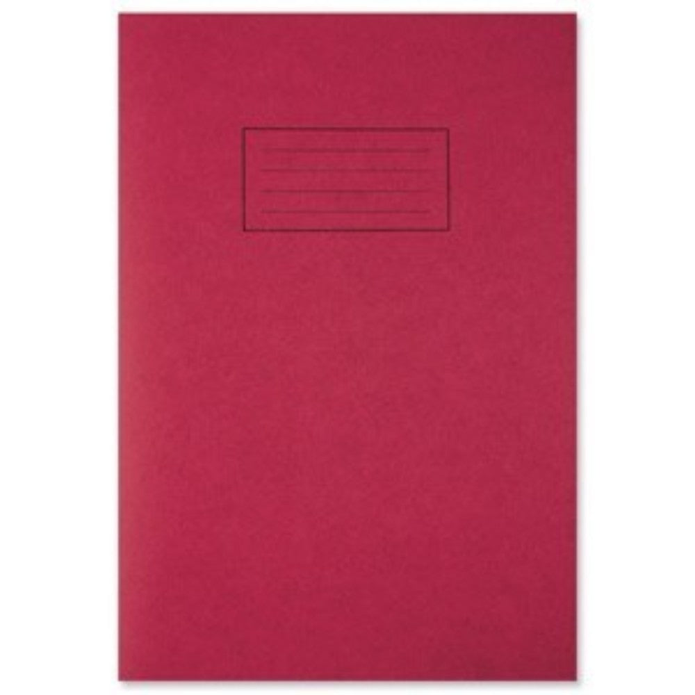 A4 Red Exercise Book - Lined with Margin