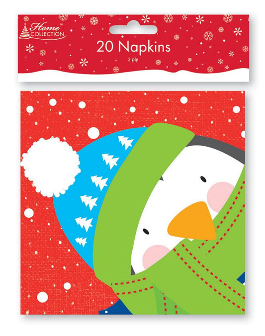 12 Packs of 20 Kids 2 ply Christmas Party Napkins