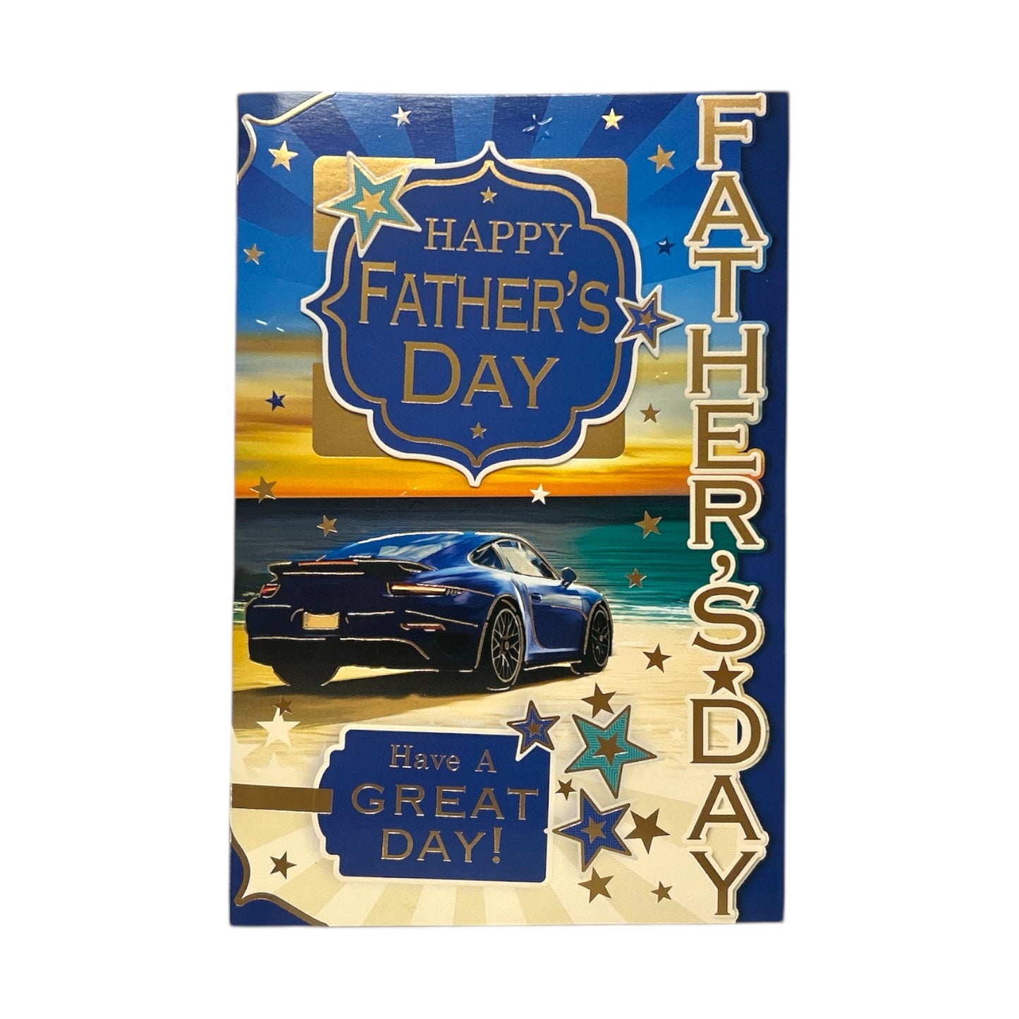 Beautiful Blue Car Design Father's Day Card