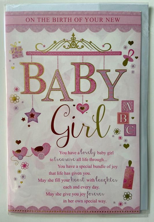 Birth Of Your New Baby Girl Sentimental Verse Card