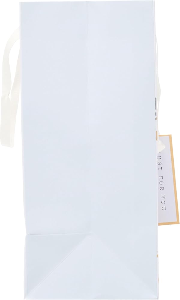 Floral White Lotus Design Medium Gift Bag