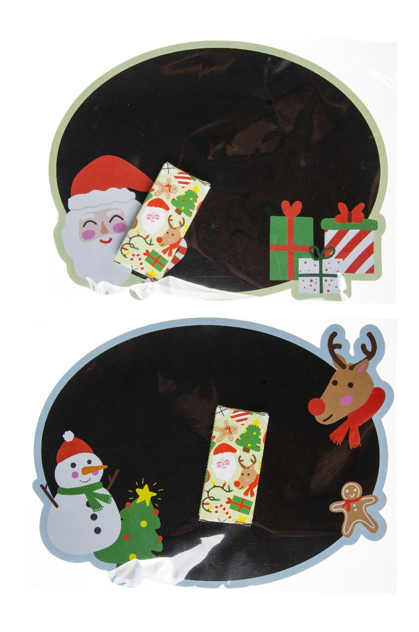 Pack of 24 Christmas Chalkboards with Chalk