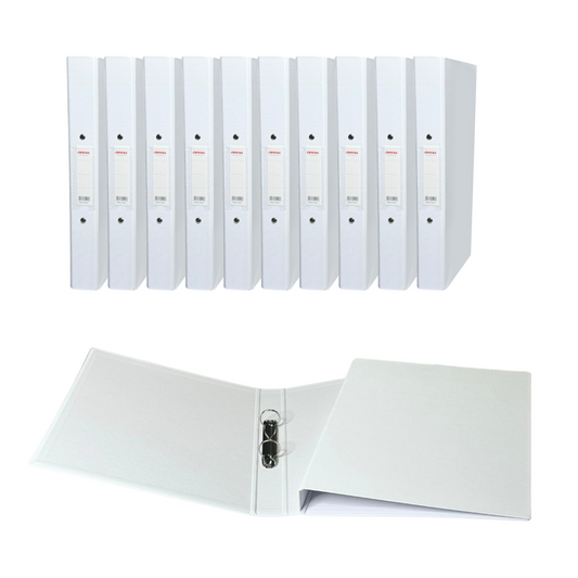 Pack of 20 A4 White Paper Over Board Ring Binders by Janrax