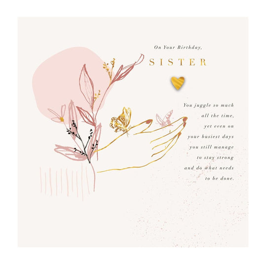 Sister Birthday Card Relaxing Design 