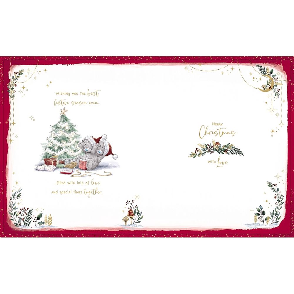 Bear With Sledge And Gifts Beautiful Girlfriend Luxury Handmade Boxed Christmas Card