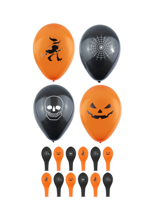 Pack of 12 Balloons 23cm Halloween Design