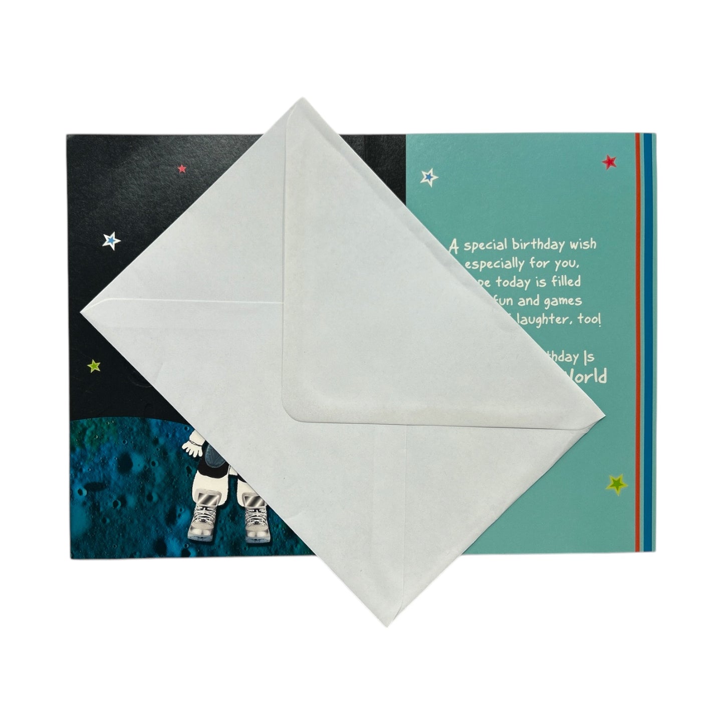 Age 6 Male Juvenile Space Scene Birthday Card	