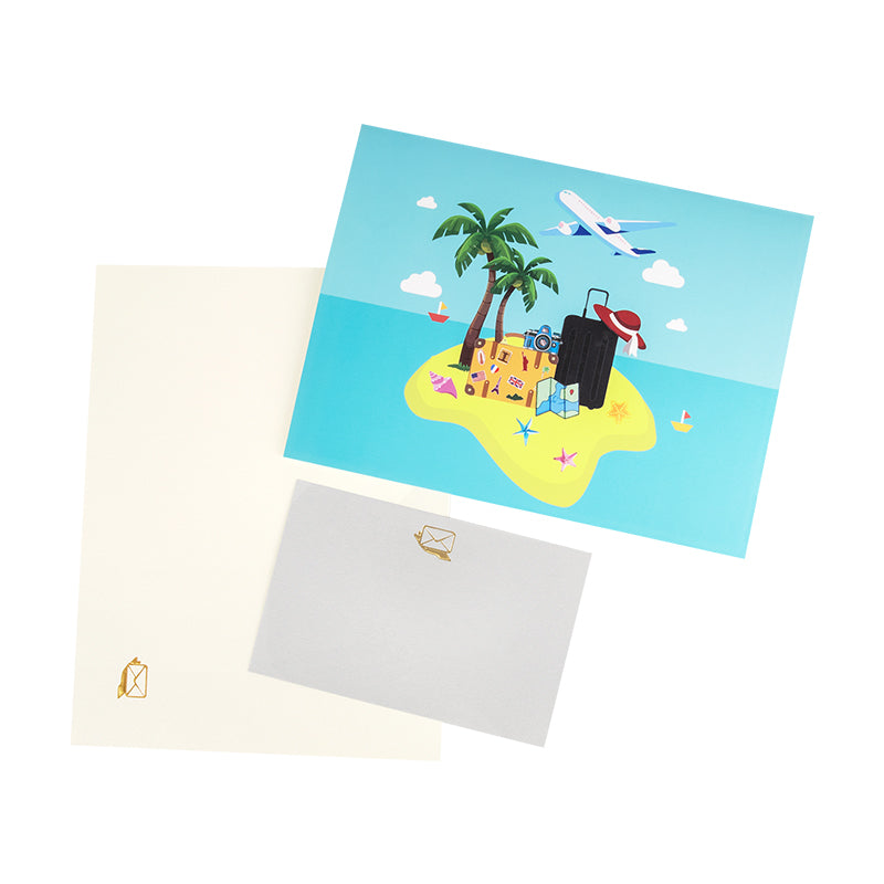 Vacation Mode Travel 3D Pop Up Greeting Card