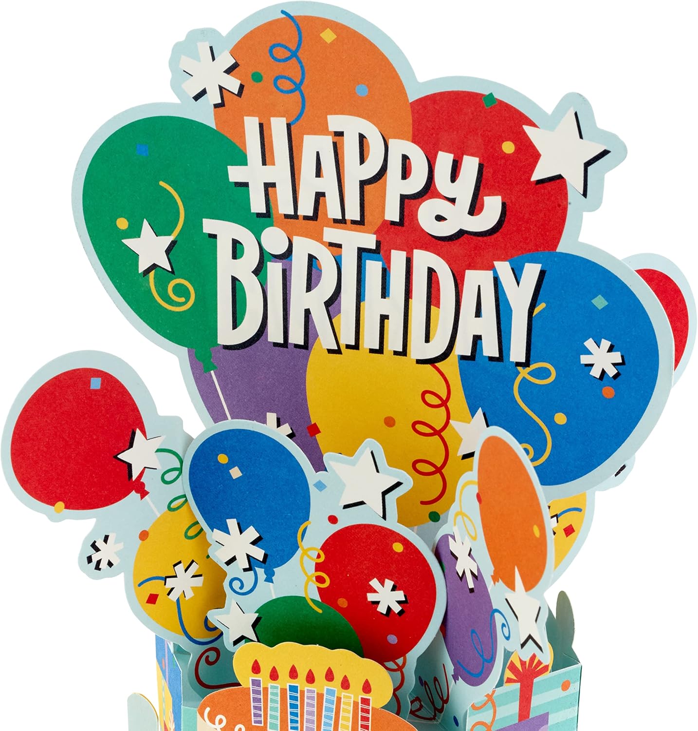 Pack of 8 Balloons and Cake Design Pop Up 3D Birthday Cards
