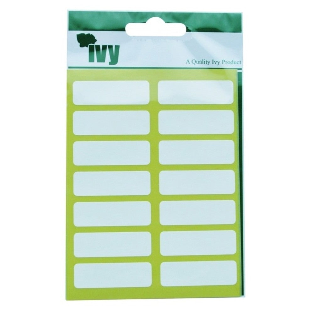 Pack of 98 White 12x38mm Rectangular Labels