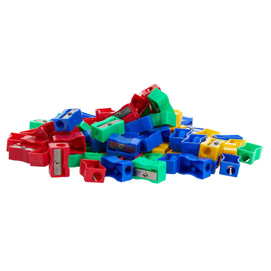 Pack of 100 Assorted Plastic Pencil Sharpeners