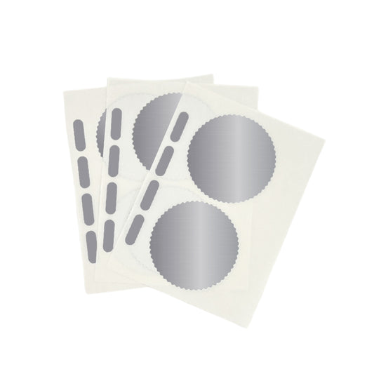 Pack of 72 Silver Foil Company Seals Labels 50mm