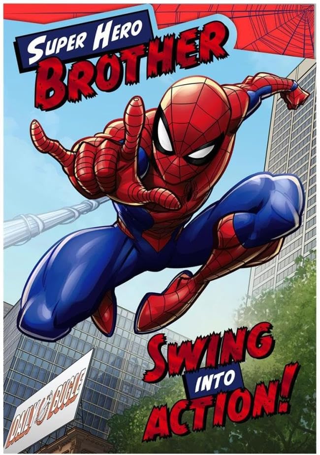 Super Hero Brother Spiderman Birthday Card