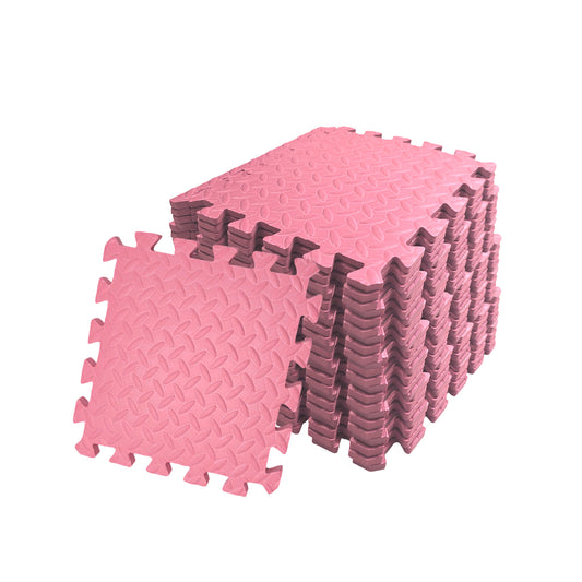 Pack of 80 30x30cm Pink Coloured 1cm Thick EVA Foam Mats