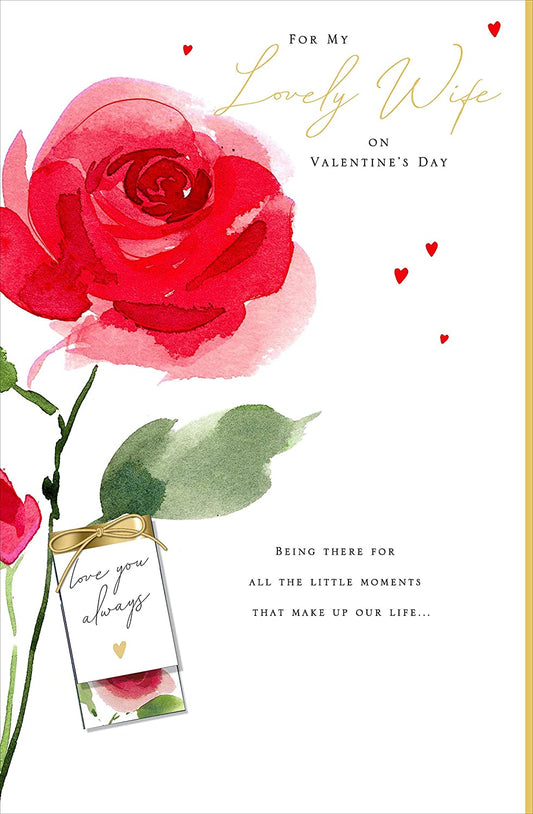 Wife Valentine's Day Card from Husband Red Rose Card